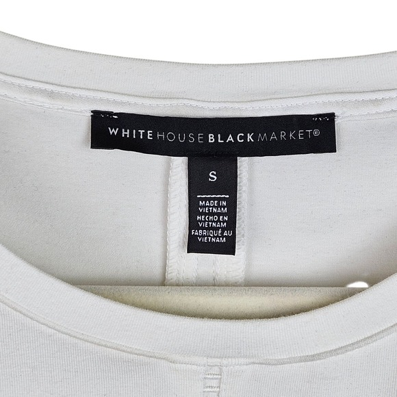 White House Black Market White Defined Waist Top Short Sleeve‎ Women's Size S - Picture 3 of 9